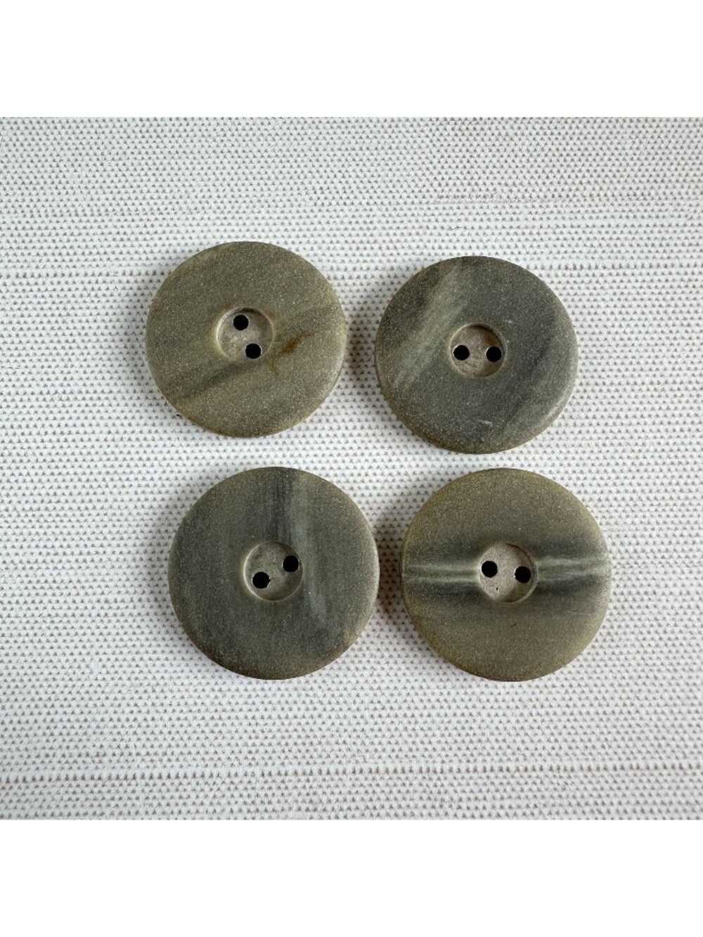 4 Vintage Marbled Plastic Buttons Antiqued Silver Star Back 1"